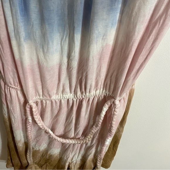Venus Tie Dye Romper NEW 1X Belted Shorts One Piece Blue Brown Ombré Pink - Picture 4 of 8